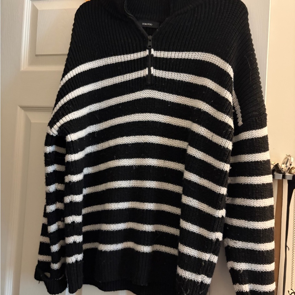 Black and White Striped Sweater